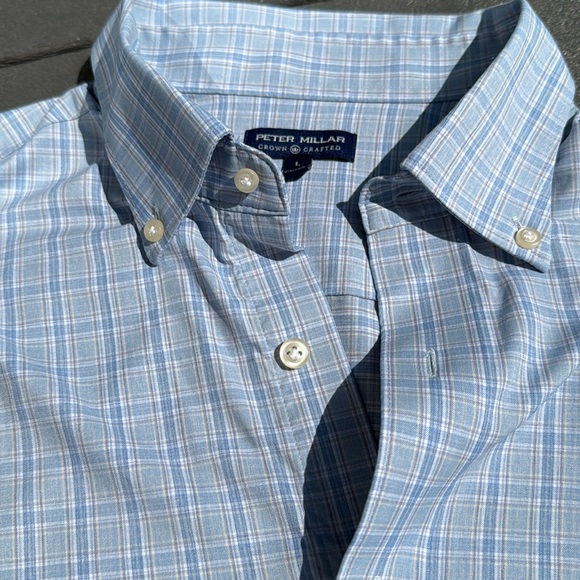Peter Millar Other - Peter Millar Light Blue Checkered Men's Shirt - Crown Crafted